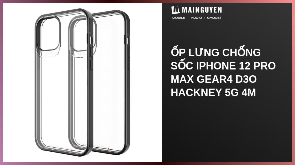 Gear4 Hackney 5G Custodia Per IPhone 12 Pro Max, Protezione D3O Da 4 Metri, Tecnologia 5G Plus, Ricarica Wireless, Nero