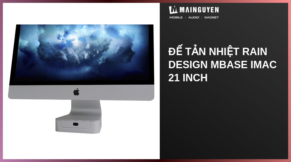 Rain Design MBase 24-inch Voet Voor IMac – Aluminium Standaard Met Opberglade, Kabelmanagement, Past Bij IMac 24”