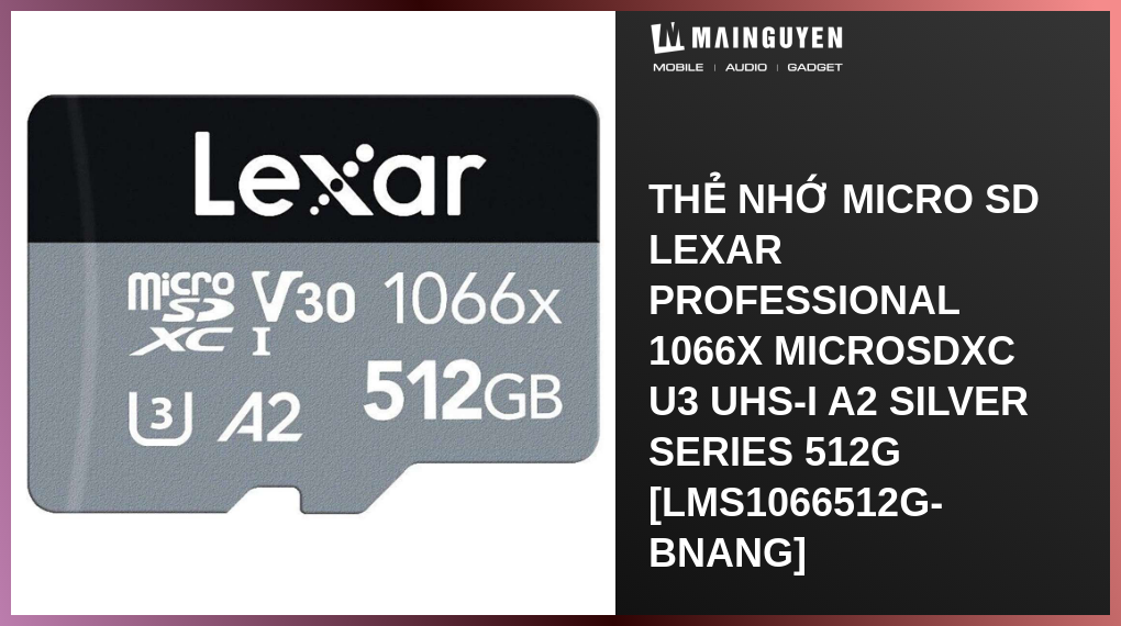 Thẻ nhớ Micro SD Lexar Professional 1066x MicroSDXC U3 UHS-I A2 Silver ...