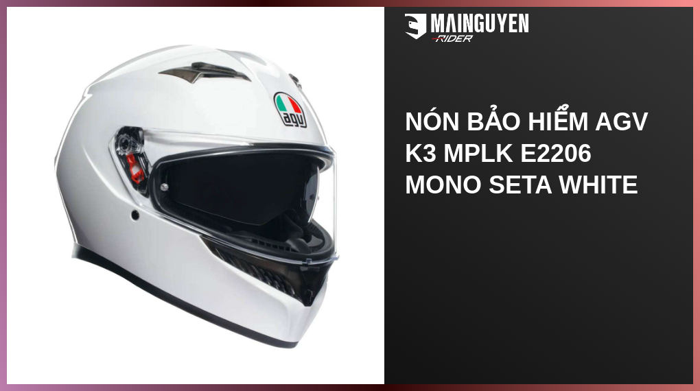 Nón bảo hiểm AGV K3 MPLK E2206 Mono Seta White(HMS58862