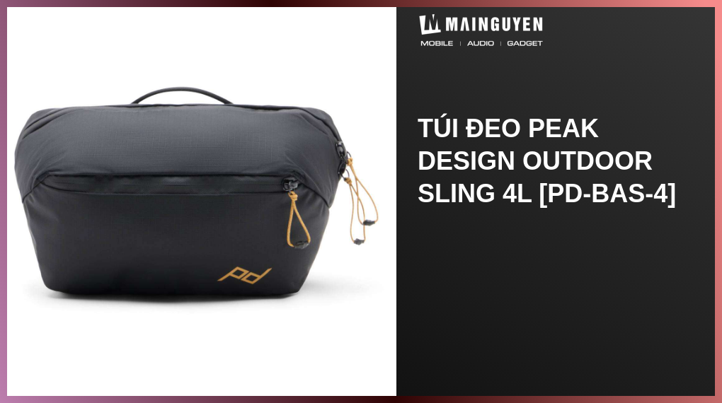 PEAK DESIGN Outdoor Sling 4L Eclipse - Borsa A Tracolla Ultraleggera, 4 Litri, Nylon Riciclato